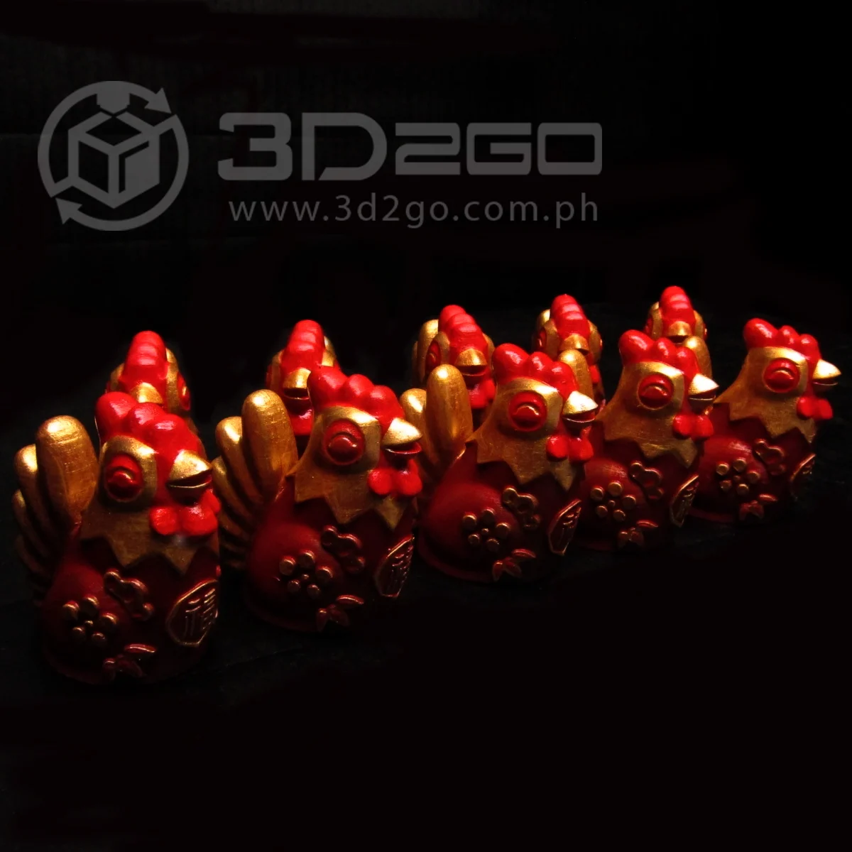 5 Chinese Lucky Charms for a Prosperous 2022 That You Can 3D Print 15 Golden fire roosters figurines