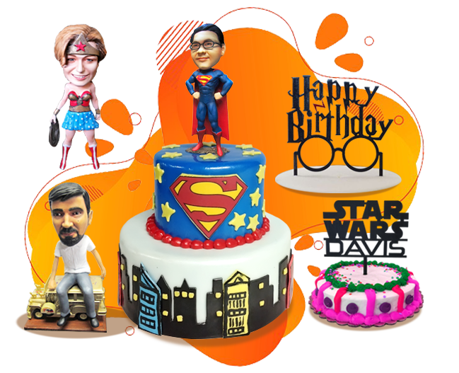 Simple decoration cake with topper | Mini cakes birthday, Cartoon cake,  Didi and friends cake design