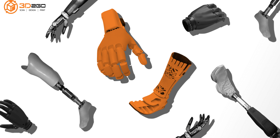 A blog banner by 3D2GO titled Revolution is here for 3D Printed Prosthetics
